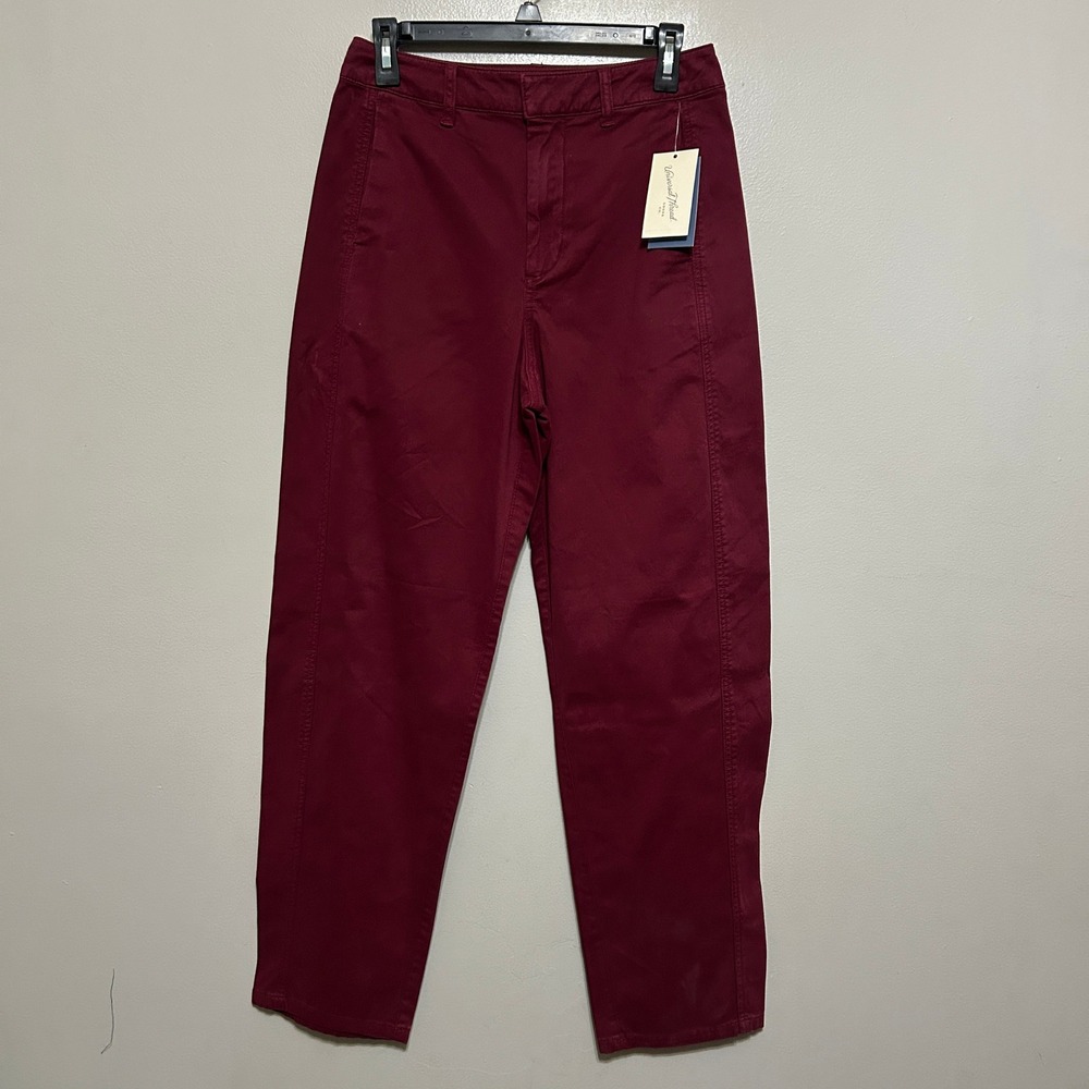 Universal Thread Chino Pants Women 4 Burgundy NEW High Rise Straight Leg Preppy